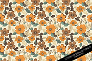 Seamless Retro Flowered Wallpaper, a Pattern Graphic by Chromolume Studio (Thumbnail 6 of 15)
