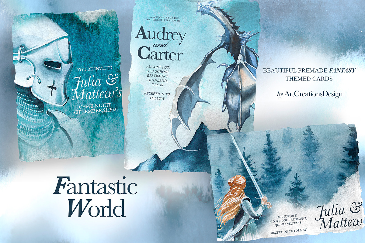 Watercolor Fantastic World Clipart, a Person Illustration by ArtCreationsDesign (Photo 17 of 23)