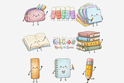 School Supply Besties Clipart Bundle, a Seasonal Illustration by Tanya Kart (Thumbnail 7 of 10)