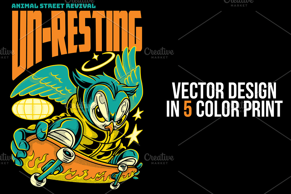 Un-Resting T-Shirt Illustration, an Animal Illustration by badsyxn (Photo 2 of 5)