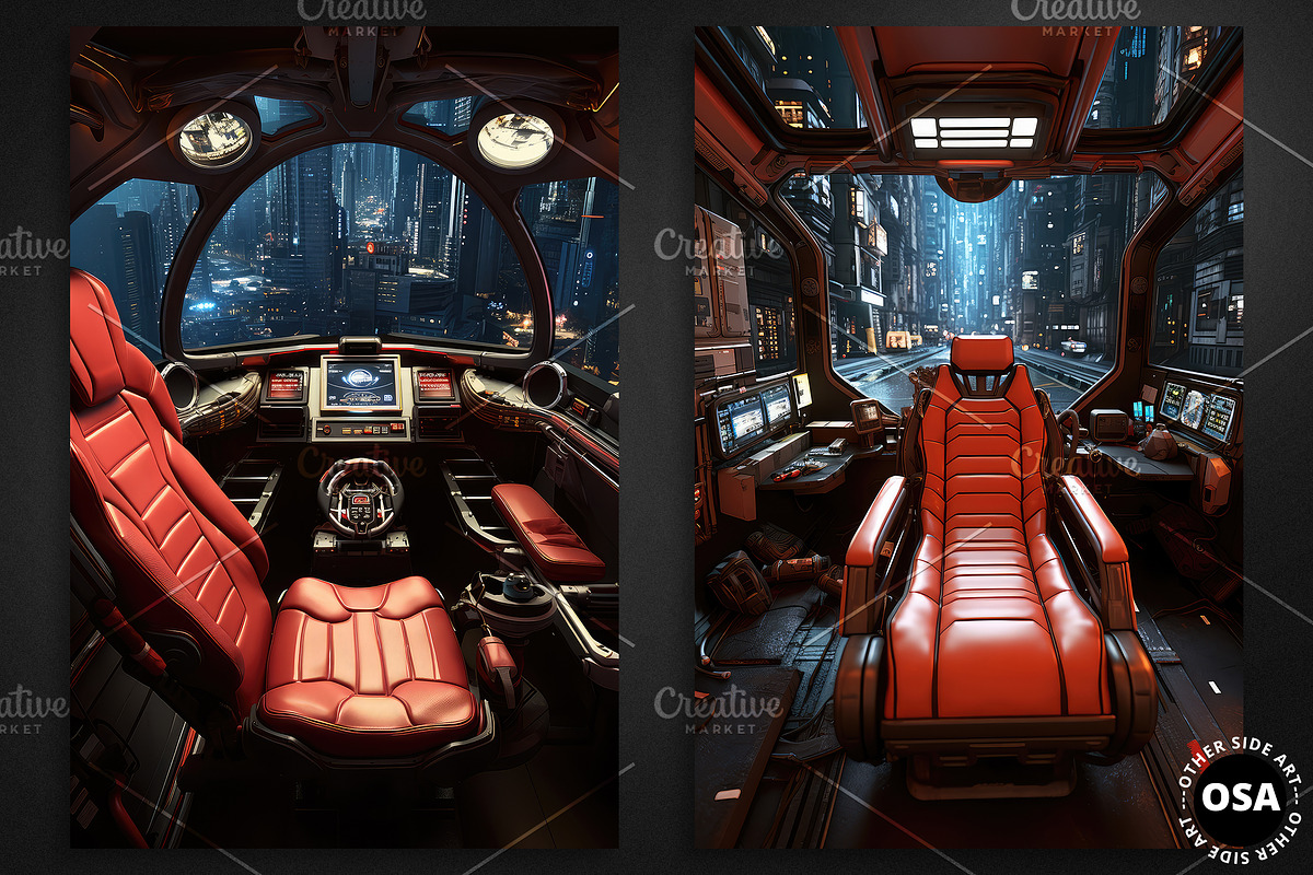 Cyberpunk Vehicle Interior Poster, a Background Graphic by Other Side Art (Photo 4 of 5)