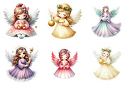 Christmas Angels Clipart Bundle, an Illustration by SinaCreation (Thumbnail 3 of 7)