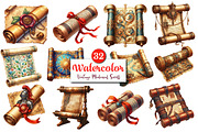 Vintage Medieval Scroll Clipart, a Graphic by CitraGraphics (Thumbnail 1 of 4)