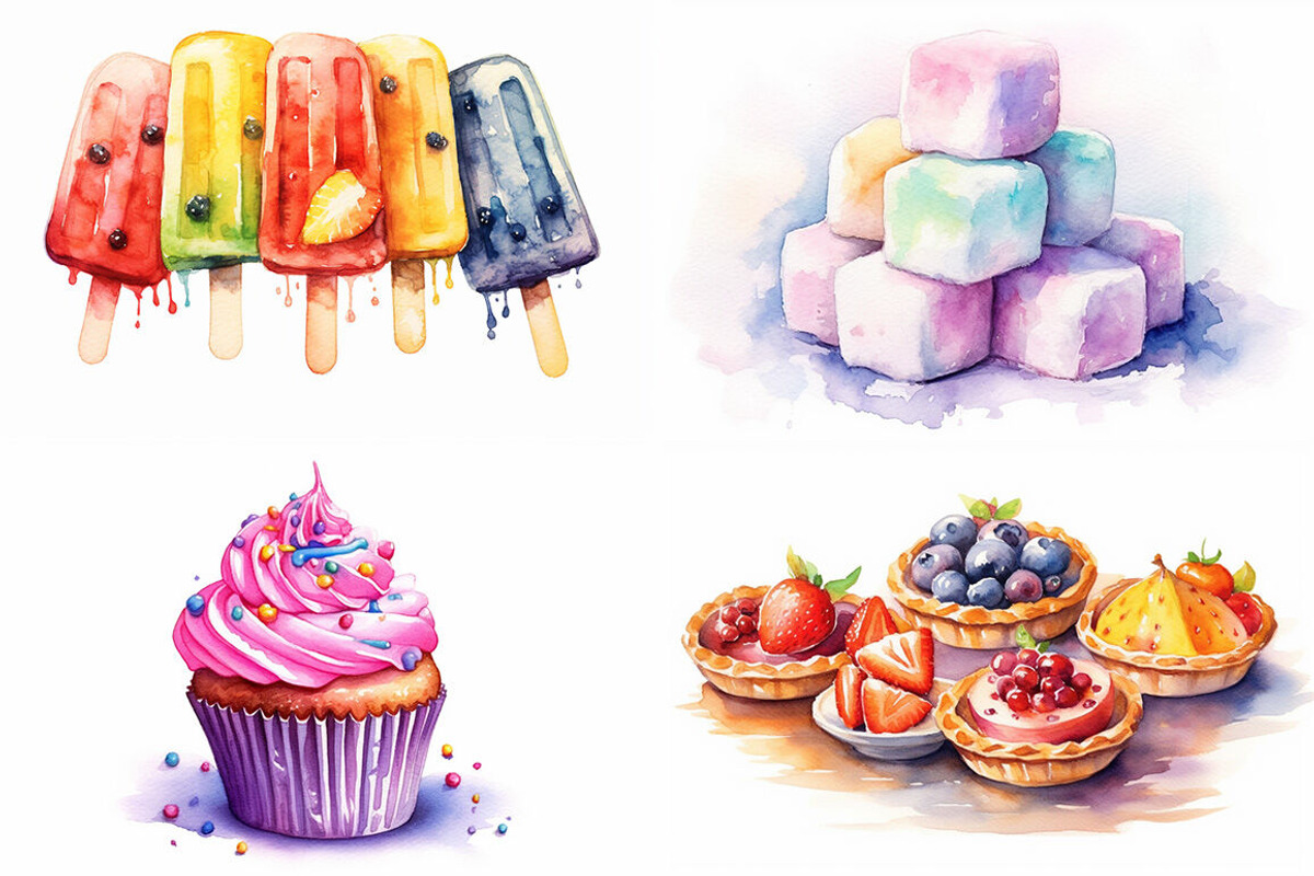 Sweet Treats Watercolor Collection, a Food Illustration by artsy-fartsy (Photo 6 of 7)