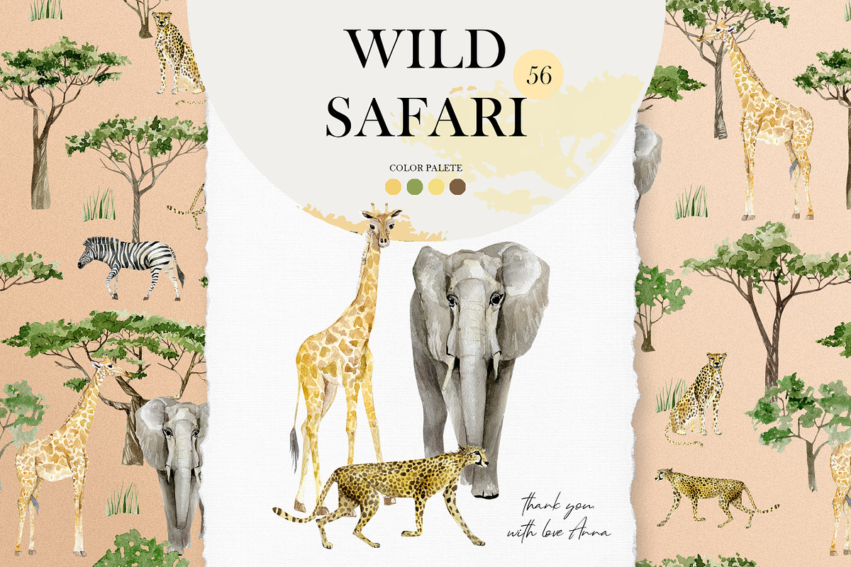 Watercolor Wild Animal Tree, an Animal Illustration by AnnaTkachi (Photo 7 of 7)