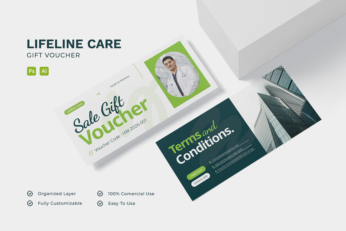 Lifeline Care - Gift Voucher, a Card Template by Esensifiksi.studio (Photo 2 of 3)