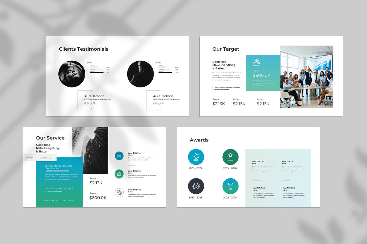 Business Deck White Grey Presentatio preview 4