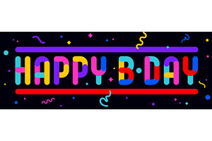 Happy Birthday. Funny banner, an Illustration by Foxys Graphic