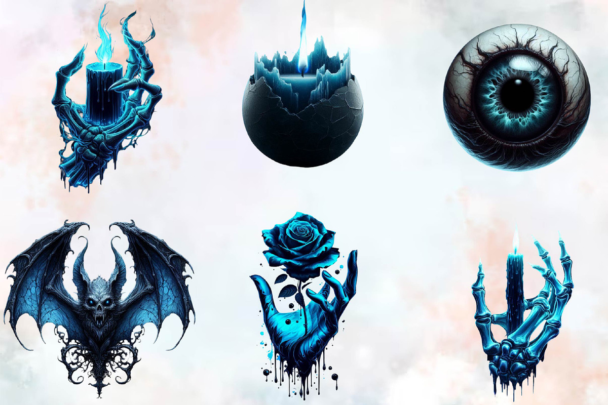 Creepy Black and Blue Halloween Pump, an Illustration by SVGArt (Photo 3 of 8)