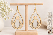 Penguin Earrings Laser Cut SVG, an Object Graphic by Canvas Craft (Thumbnail 1 of 3)