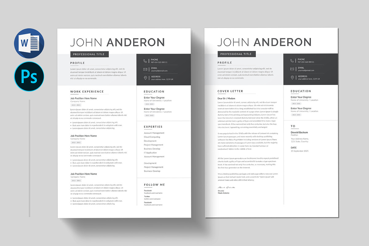 Resume, a Stationery Template by Pixelpick (Photo 2 of 6)