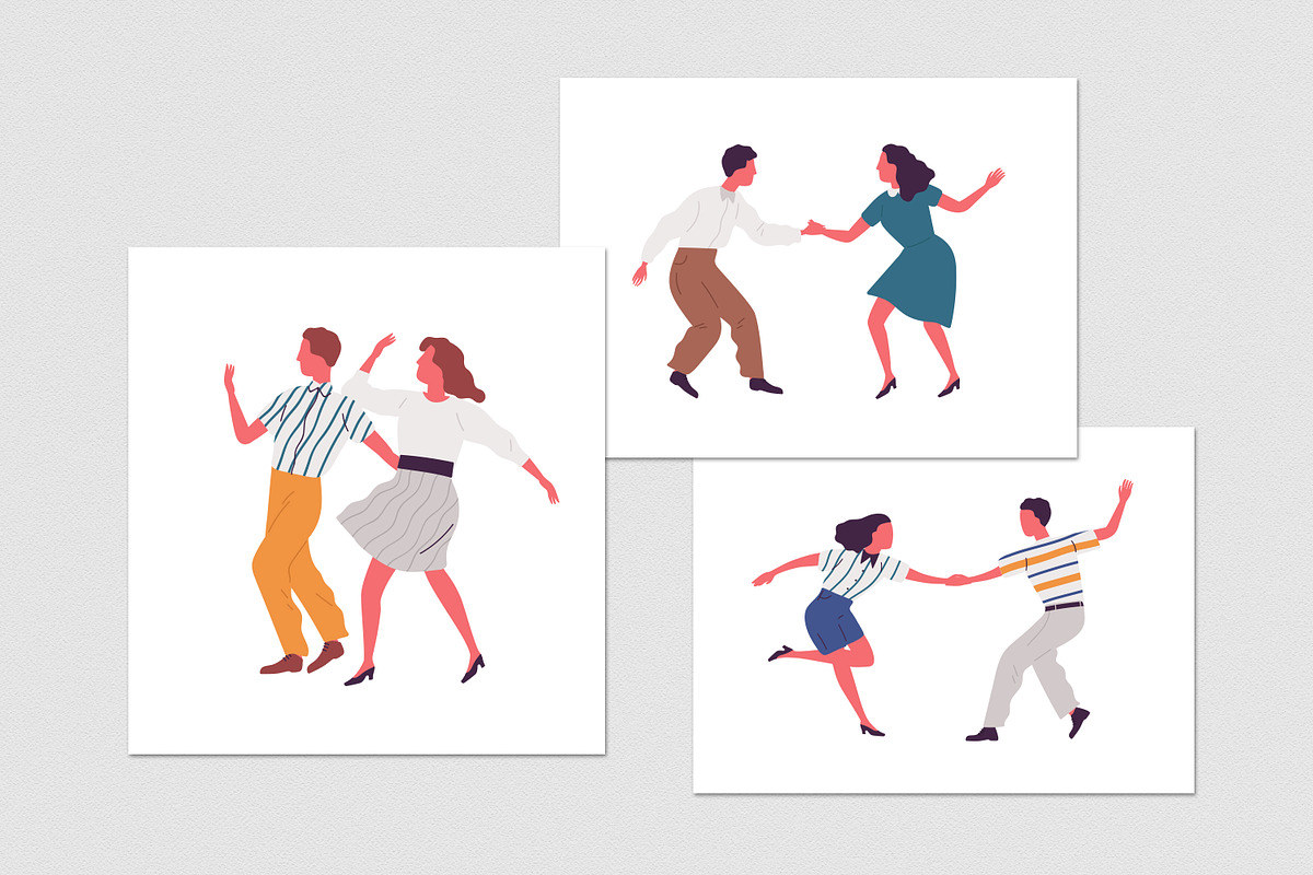 Couples dancing lindy hop, swing set, a Person Illustration by Good Studio (Photo 4 of 5)