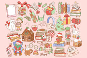 Bookish Christmas Clipart bundle, a Seasonal Illustration by Huxmay (Thumbnail 4 of 6)