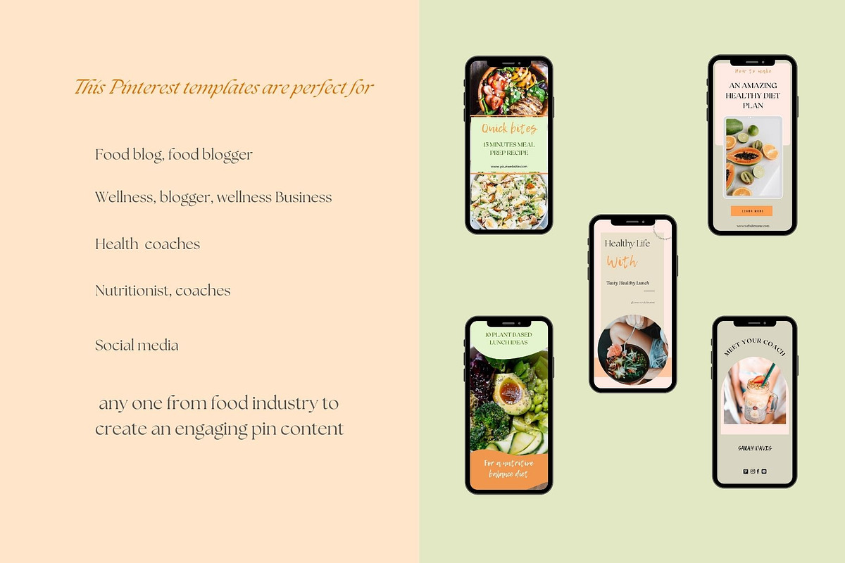Pinterest Food Template Canva, a Social Media Template by Deepa Template Studio (Photo 7 of 10)