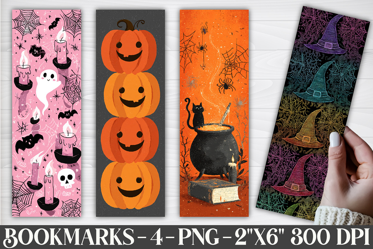 Printable Halloween Bookmark Set, a Graphic by Rose Art