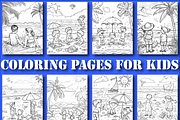 Summer Coloring Pages for Kids, a Seasonal Illustration by Design Zone (Thumbnail 5 of 7)