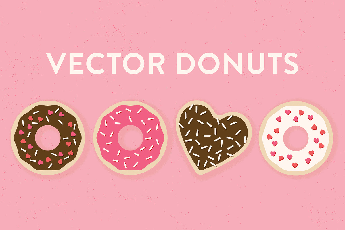 Vector Sprinkle and Heart Donuts, an Illustration by Sarah Hearts (Photo 1 of 2)