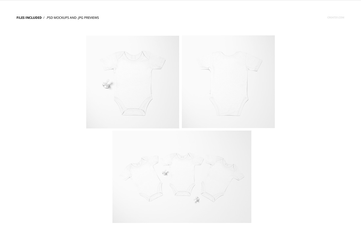 Baby Onesie Mockup Set, an Apparel Mockup by creatsy5 (Photo 2 of 9)