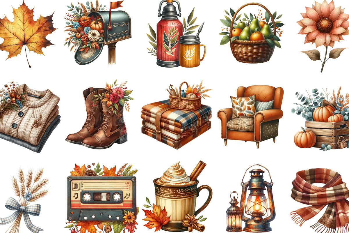 Watercolor Autumn Sublimation, an Illustration by Designking (Photo 2 of 4)