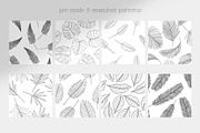 Line Art Tropical Leaves Clipart., an Illustration by ElenKoss (Thumbnail 3 of 13)