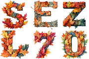Watercolor Autumn Alphabet Clipart, a Seasonal Illustration by Canvas Craft (Thumbnail 7 of 7)