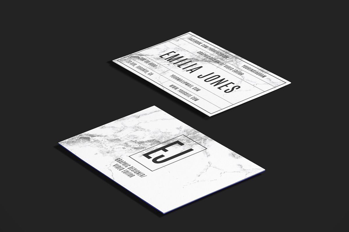 White marble bussiness card template, a Business Card Template by MH Design Template (Photo 9 of 10)