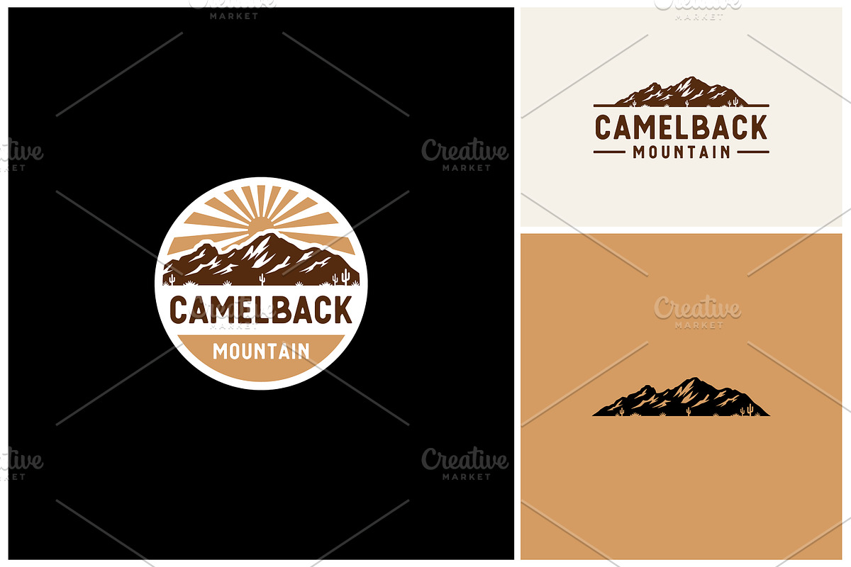 Camelback Mountain Cacti Cactus logo, a Branding & Logo Template by Enola99d