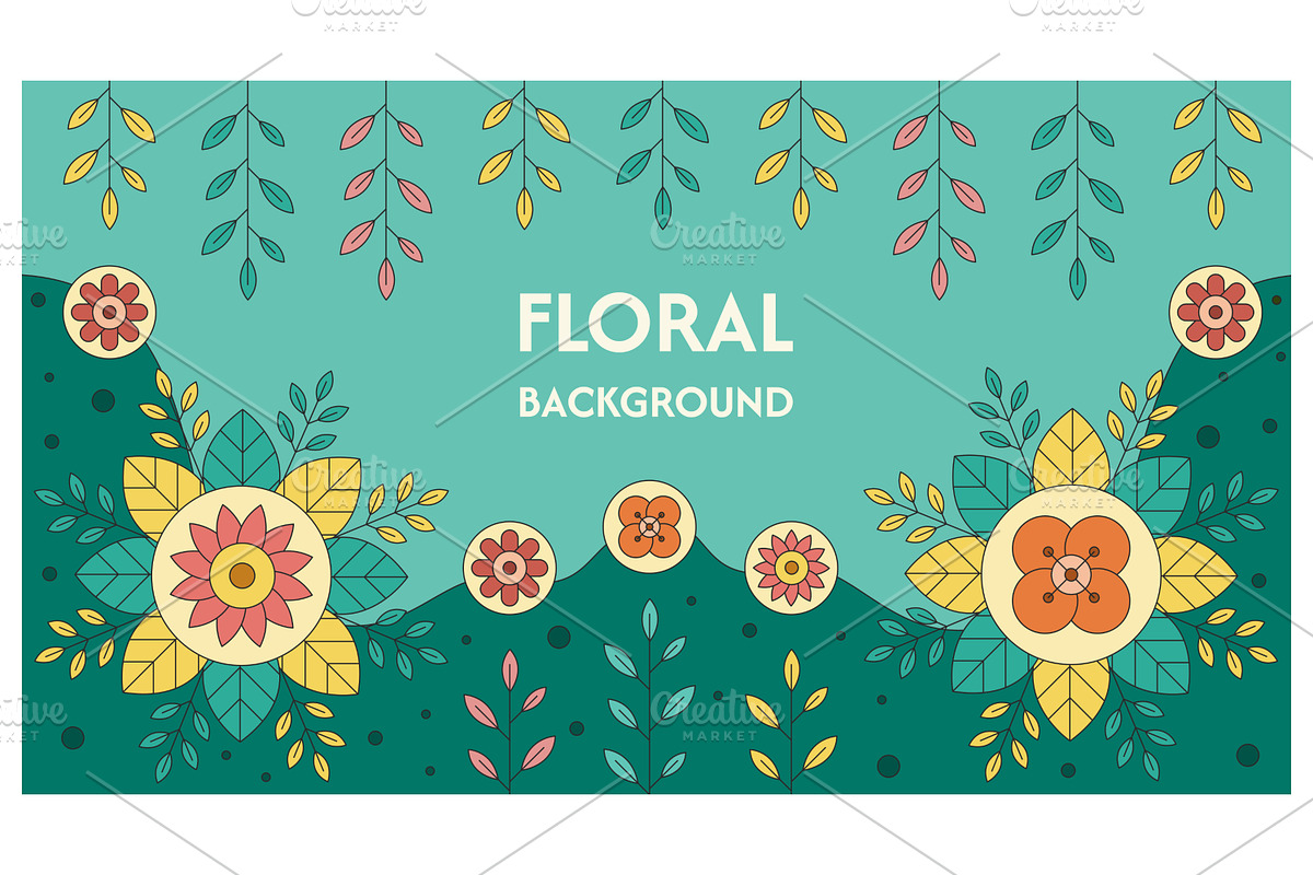Floral Background Design, a Decorative Illustration by Creative Backgrounds