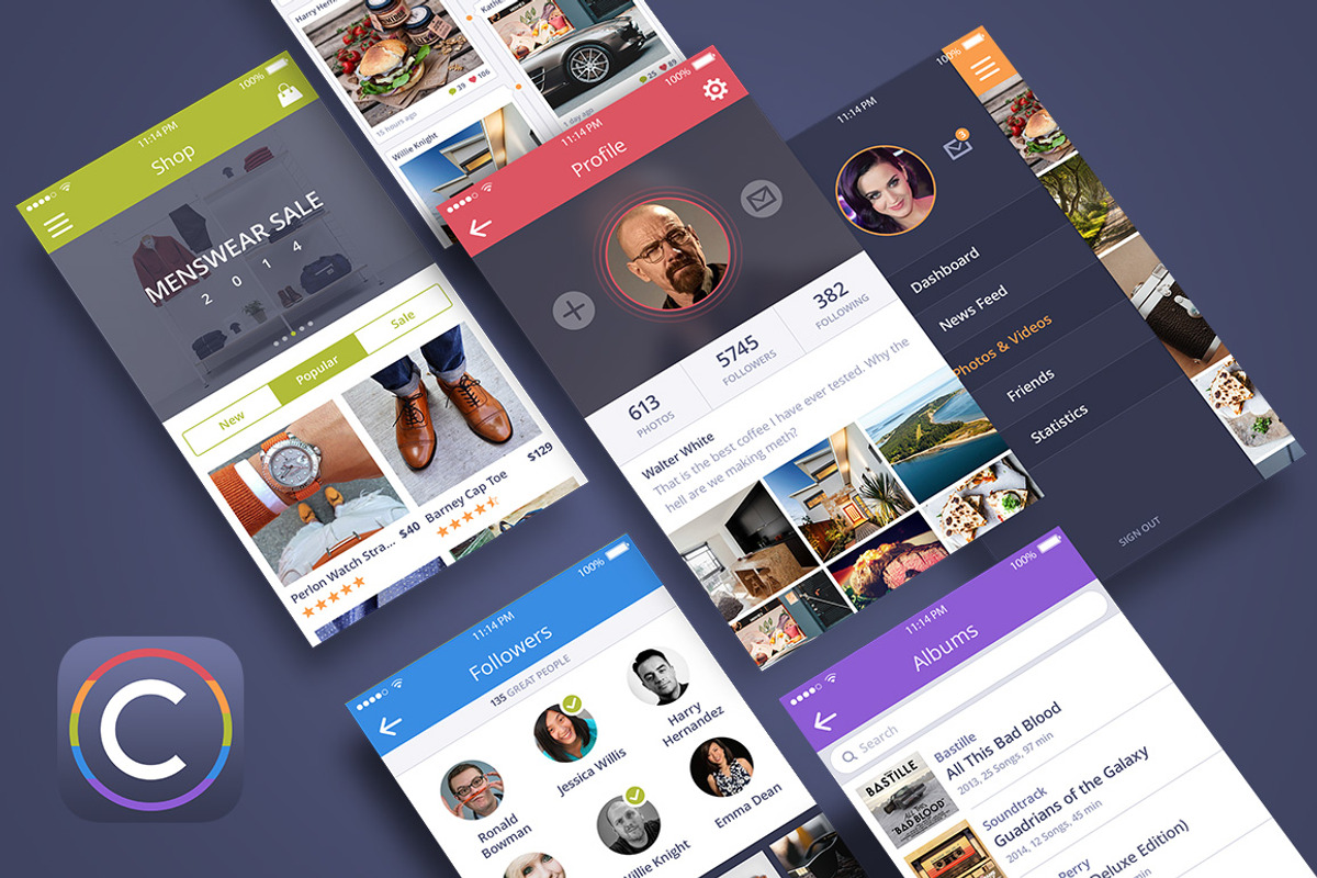 Coloristic UI Kit, an UI Kit Template by UI Chest (Photo 1 of 5)