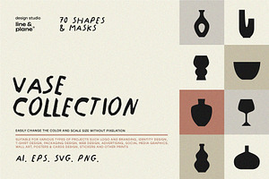 Vase Collection Shapes & Masks, an Object Graphic by line & plane