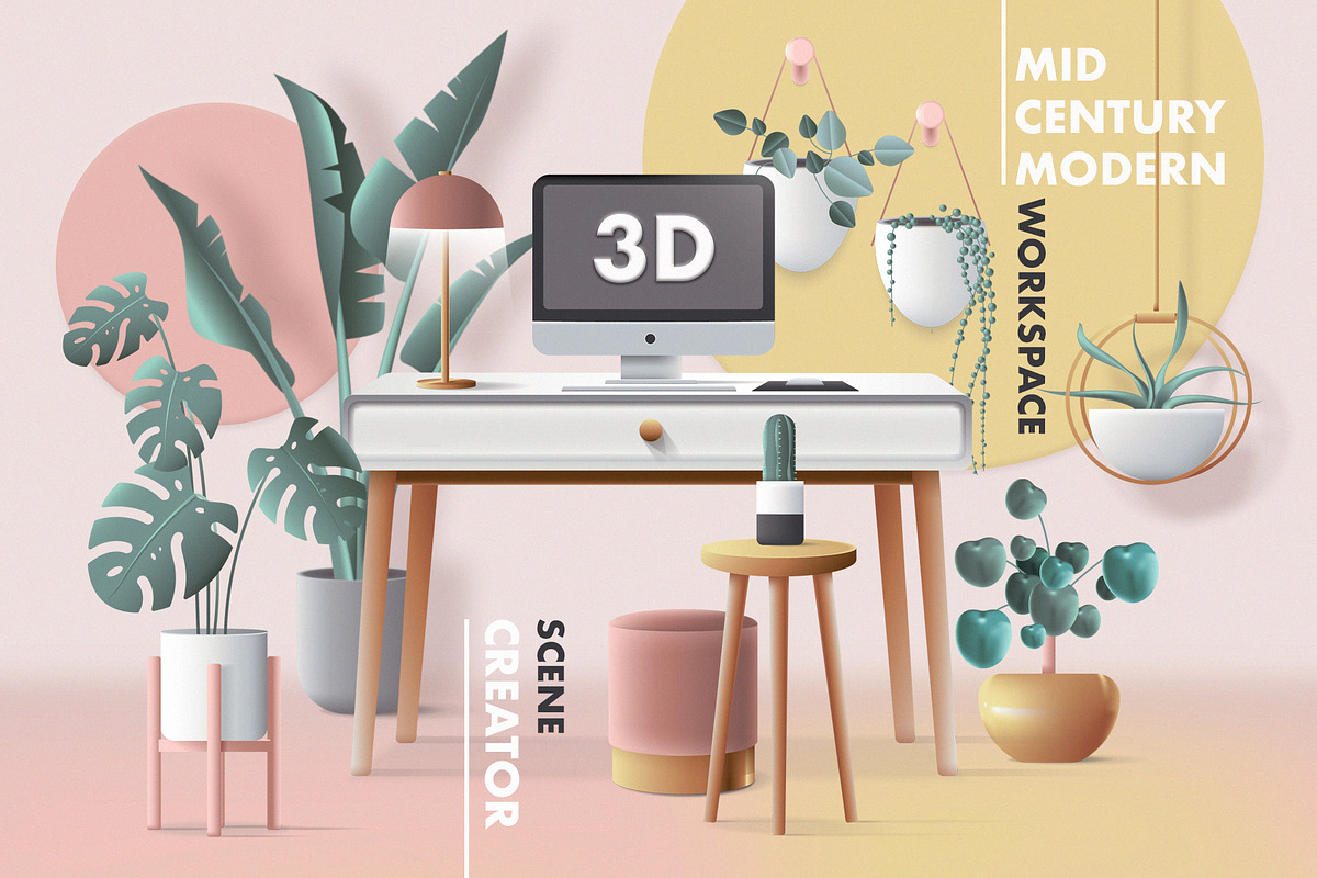 3D Workspace Scene Creator, an Object Graphic by Polar Vectors (Photo 1 of 9)