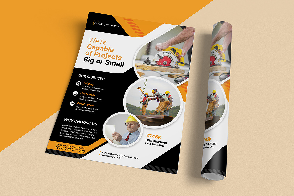 Construction Flyer Template, a Flyer Template by Template Shop (Photo 3 of 4)
