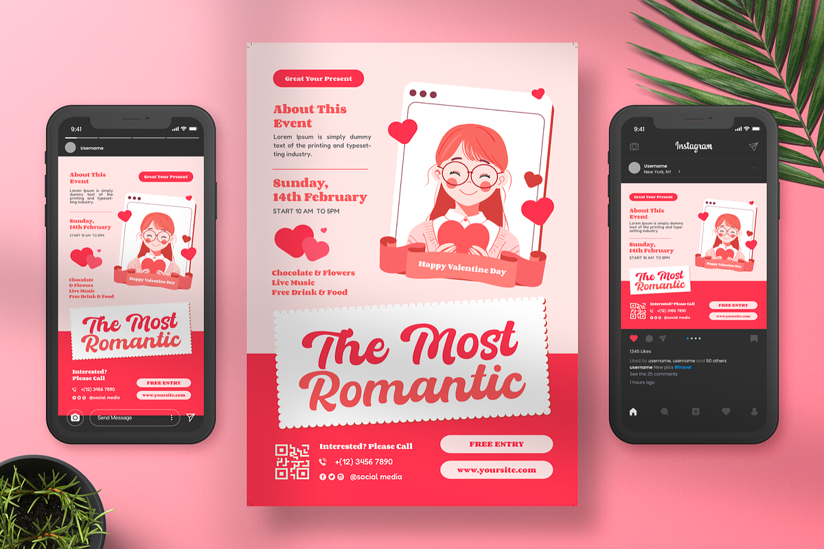 Valentine Party Flyer, a Flyer Template by Annora Studio (Photo 3 of 4)