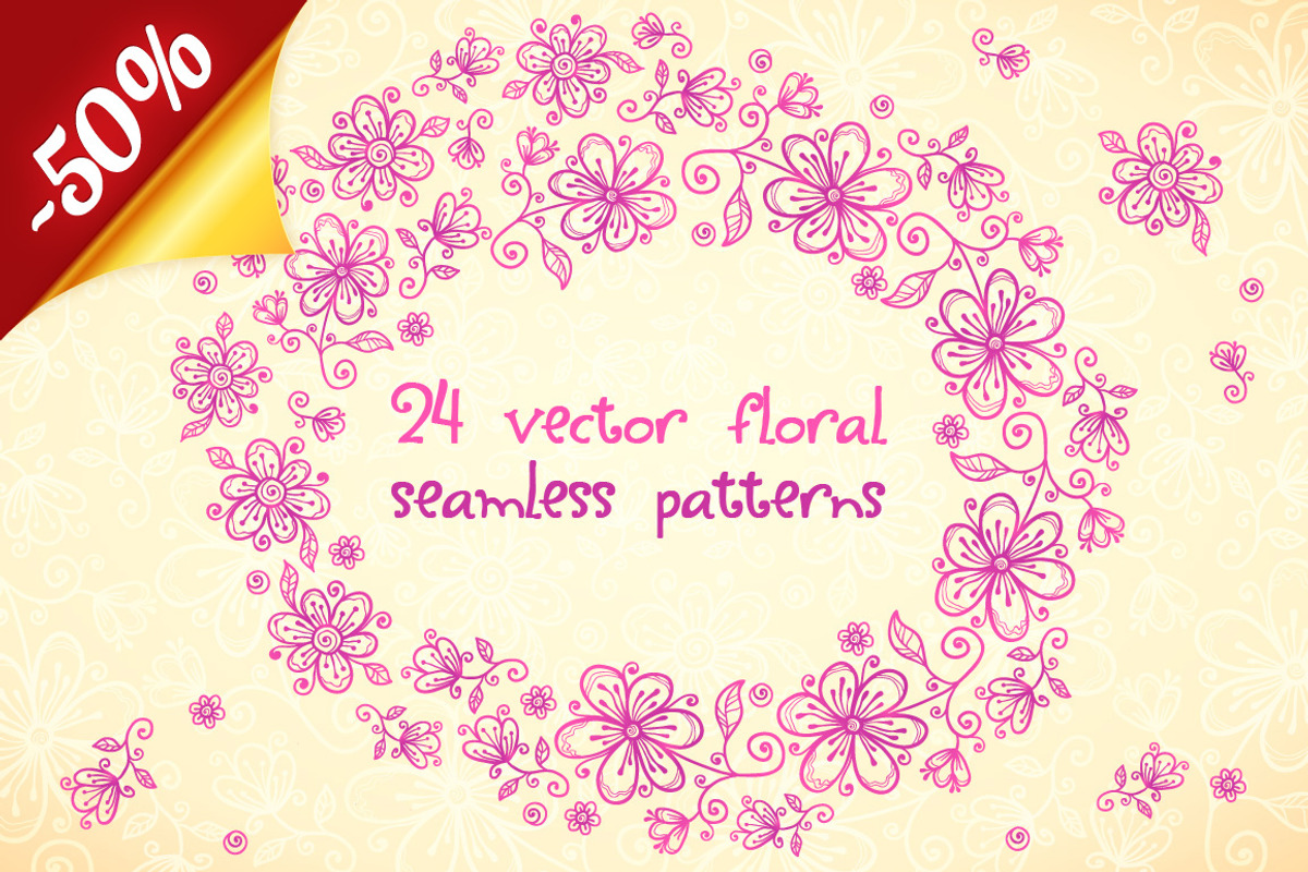 24 vector floral backgrounds