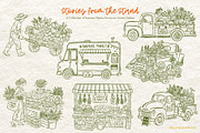 Farmers Market Clipart Naive Vector, a Food Illustration by SunnJaneArt (Thumbnail 7 of 18)