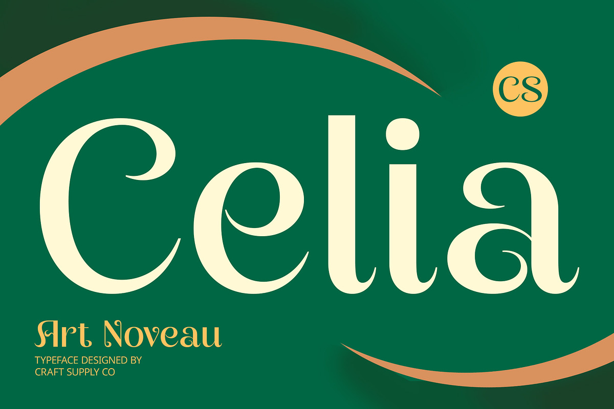 CS Celia – Art Nouveau Font, a Sans Serif Font by Craft Supply Co. (Photo 1 of 8)
