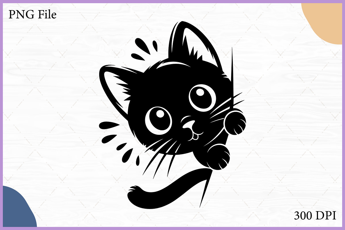 Black Cat Peeking Silhouette Clipart, an Animal Illustration by Gfx Expert Team (Photo 1 of 3)