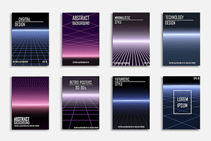 Futuristic abstract digital posters, a Business Card Template by ExpressShop