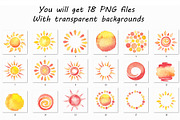 Watercolor Sun Clipart, an Illustration by PassionPNGcreation (Thumbnail 4 of 4)