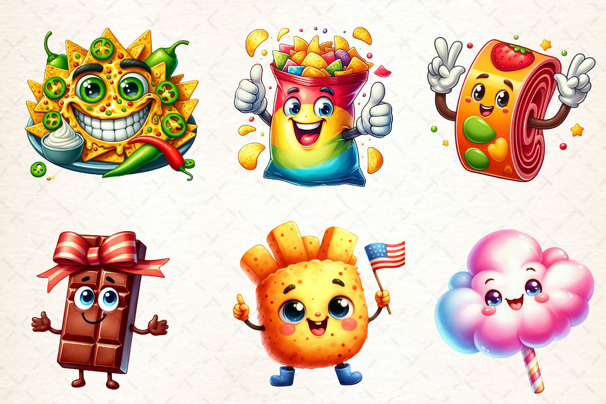 Cute Junk Food Sublimation Clipart, a Work Illustration by Dream Creation (Photo 2 of 5)