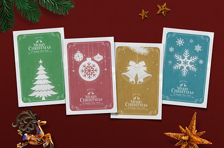 Vintage Christmas Card, a Print Template by DesignWorkz