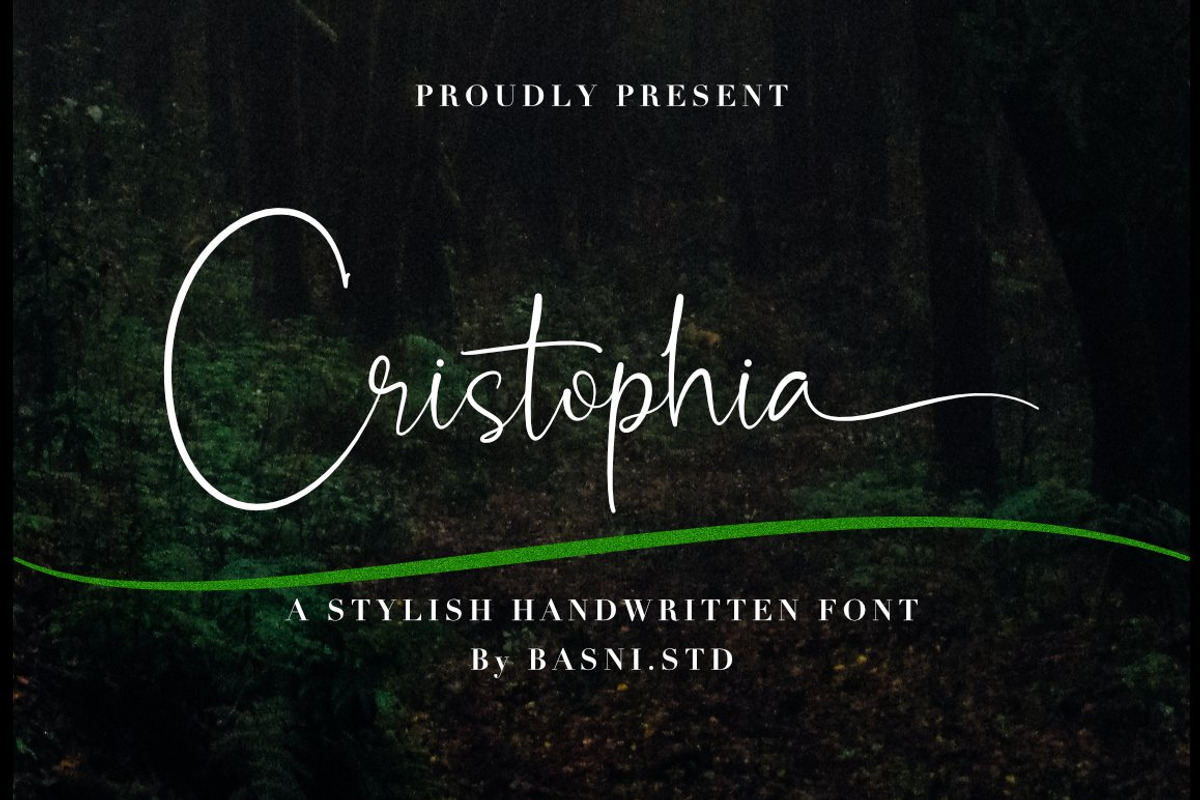 Christophia - Stylish Handwritten, a Script Font by Basnistudio (Photo 1 of 5)