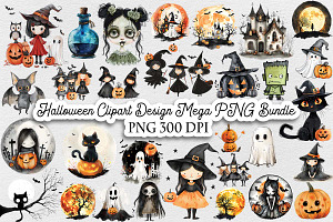 Halloween Clipart Design Mega Bundle