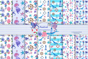 Nautical digital paper pack, a Pattern Graphic by Pretty light (Thumbnail 1 of 3)