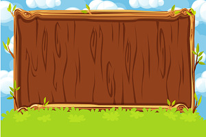 Wooden board for game UI. Background, an UI Kit Template by BabySofja