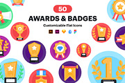 Awards Icons - 50 Flat Vector Icons, a Duotone Icon by Brickclay (Thumbnail 1 of 7)