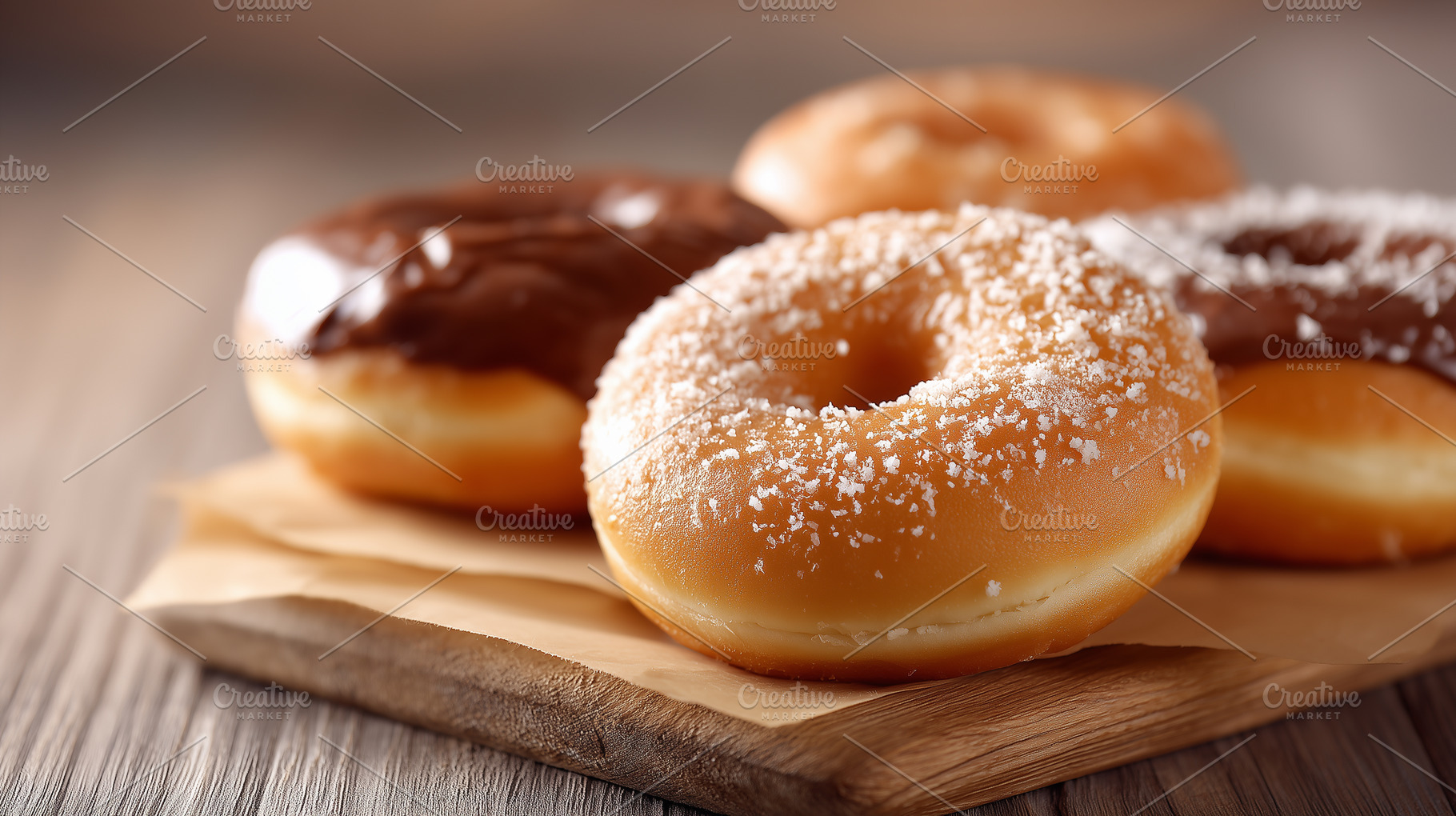 Fresh glazed and sugar-coated donuts, a Food & Drink Photo by MistyDay