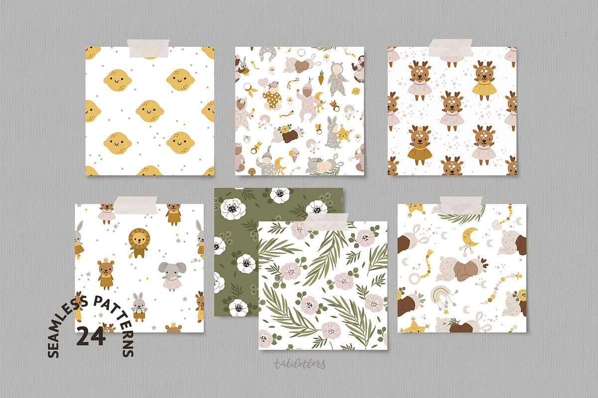 Newborn baby Illustrations & Pattern, an Animal Illustration by tatiletters (Photo 9 of 14)