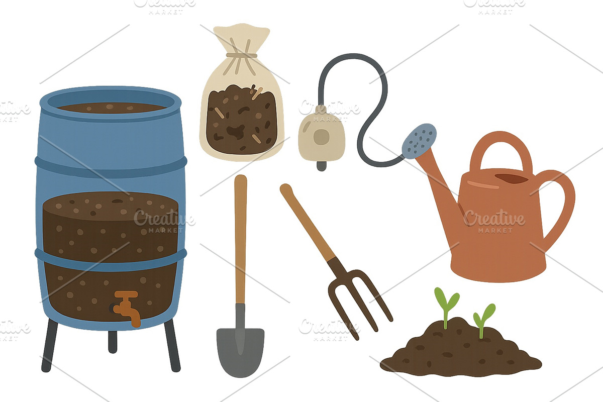 Gardening tools and supplies, an Object Illustration by ZinetroN