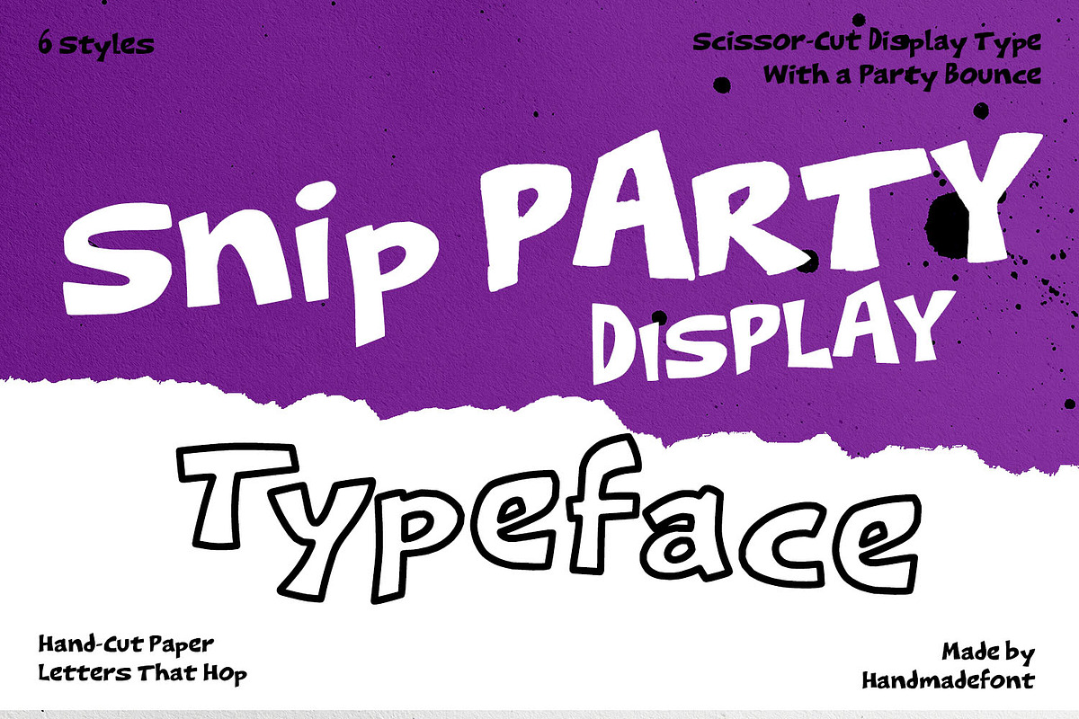 Snip Party Font, a Handwritten Font by Handmadefont (Photo 1 of 18)